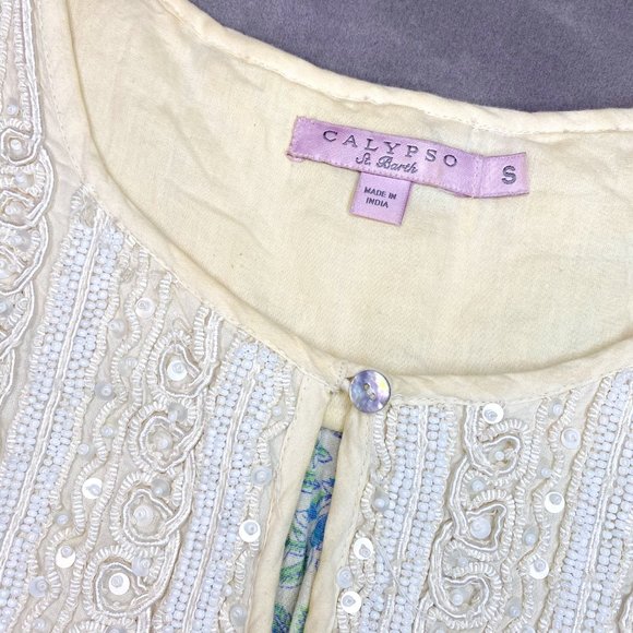 Calypso St. Barth Dress/Tunic with Beaded Neckline - Picture 5 of 6